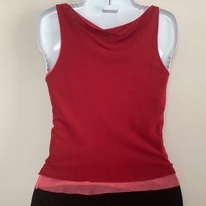 SALE! Anthropologie “Sweet Pea” Cowl Neck Double Layer Mesh Shell Top  - Size M